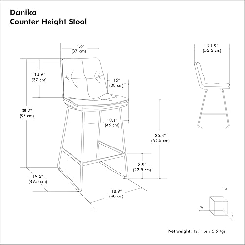 Miniatura 143 de SIMPLIHOME Randolph - Taburete moderno de mediados de siglo de madera curvada de 28 pulgadas (juego de 2) en piel sintética vegana gris piedra para