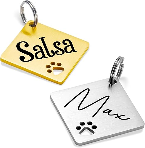 Miniatura 12 de Ultra Joys Etiquetas de identificación personalizadas para mascotas - Etiqueta de identificación de mascotas personalizada de pata hueca - Etiqueta