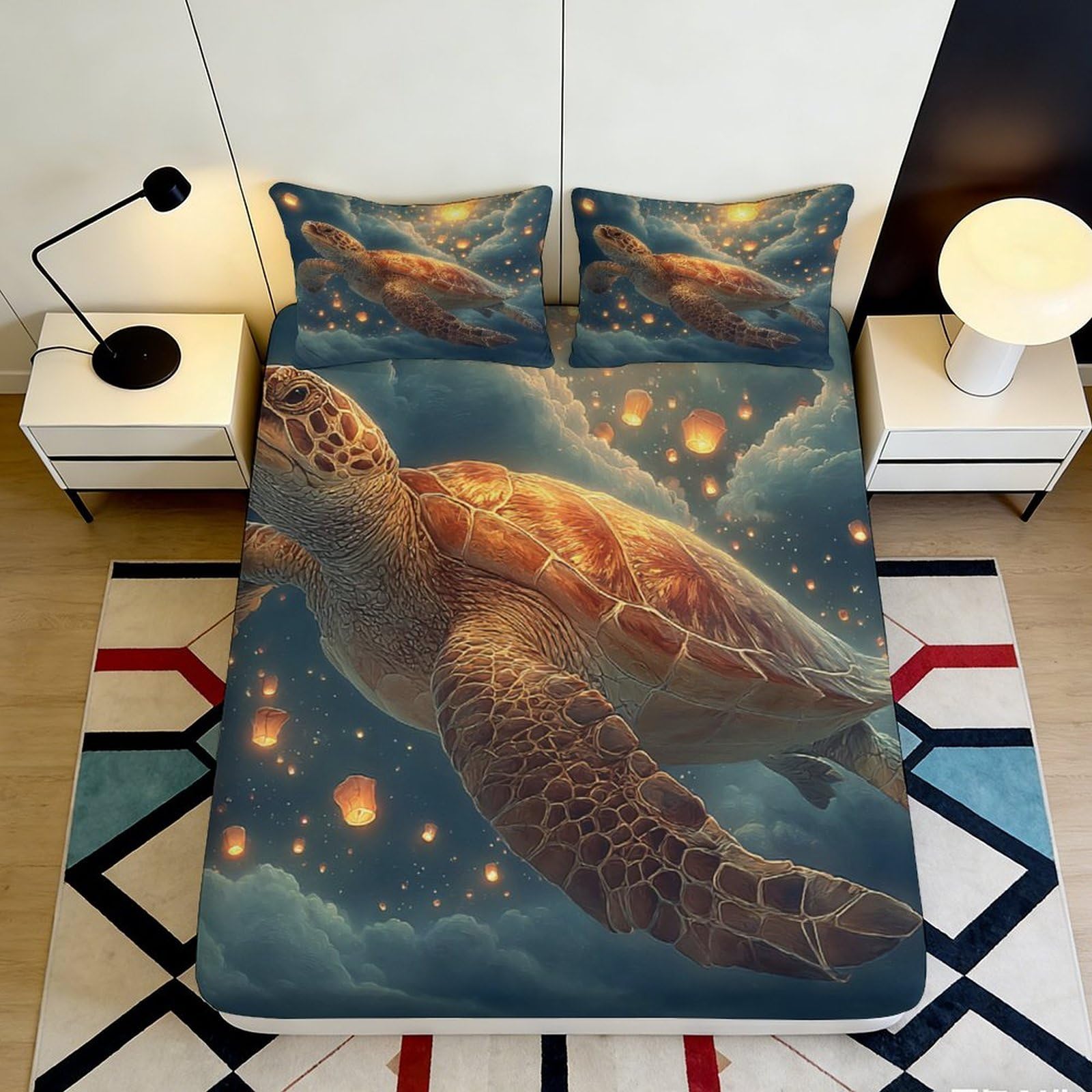 3D Printed Cat Design Fitted Sheet Microfiber Deep Pocket Non-Slip Cat Mattress Fitted Cover Bedroom Washable 120x200x25cm