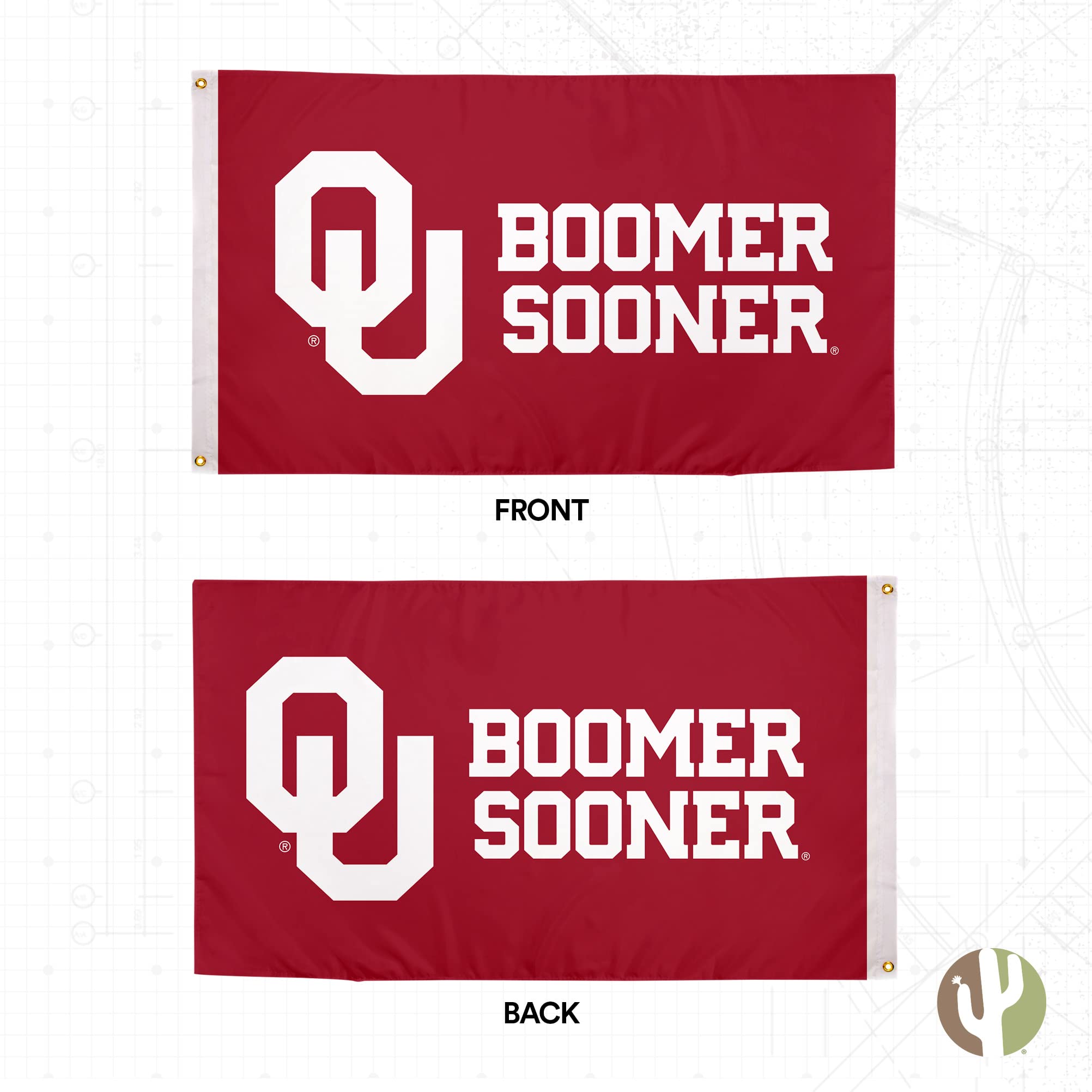 University Of Oklahoma Flagge - Doppelseitig, 7,6x12,7 Cm, 100% Polyester