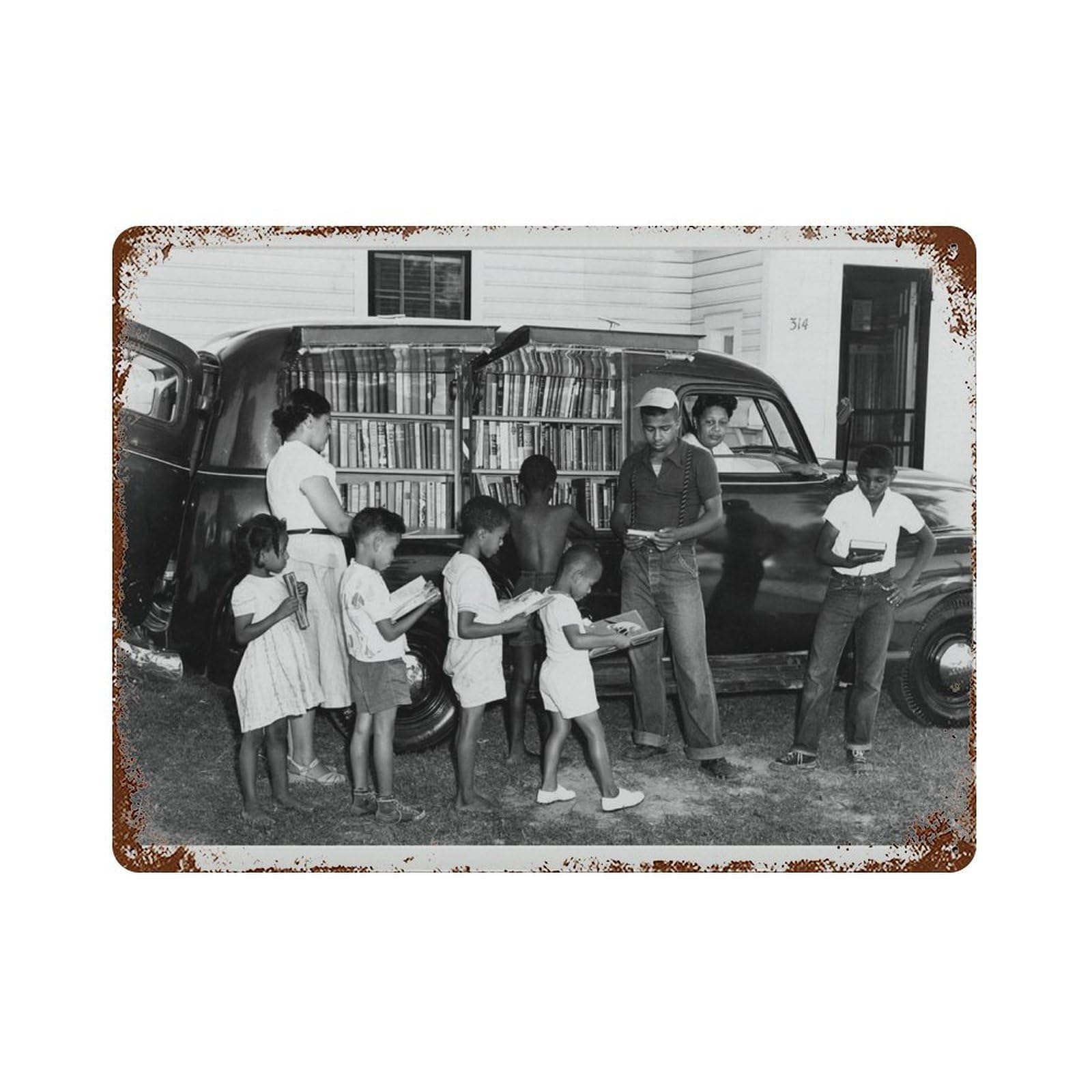 African American Children Photo Black And White, Vintage North Carolina Photograph, Decor Wall Decor Art Metal Tin Poster Modern Home Decor Art Home Bar Shop Decorations Vintage Sign 30x40cm
