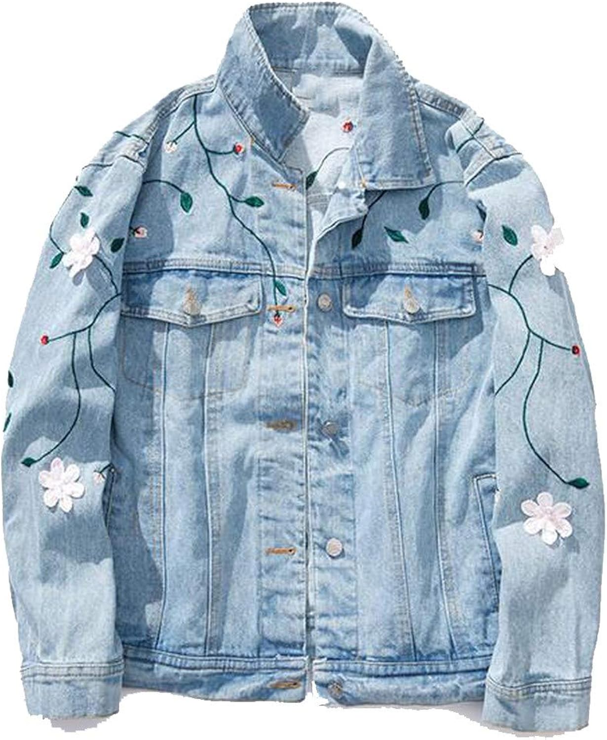 plus size embroidered denim jacket