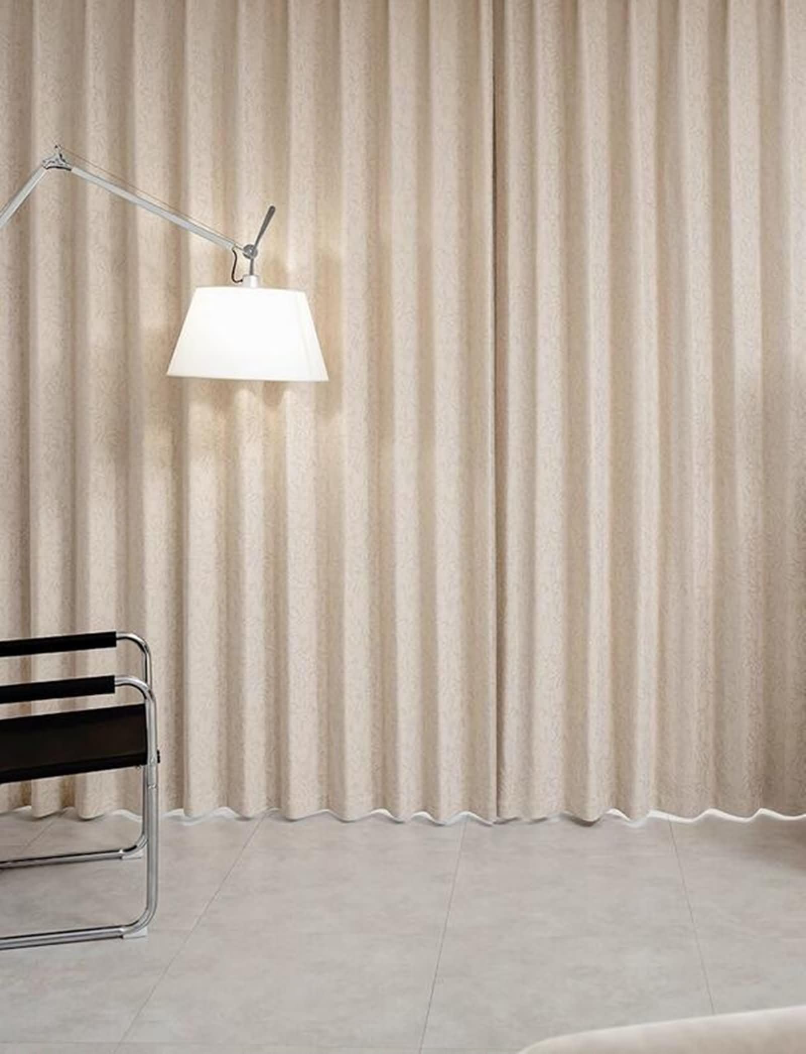 Tenda Coprente Oscurante per Finestra, 86x214cm Modello jacquard Tenda oscurante per l'oscuramento della stanza, Pleat Hook, Beige