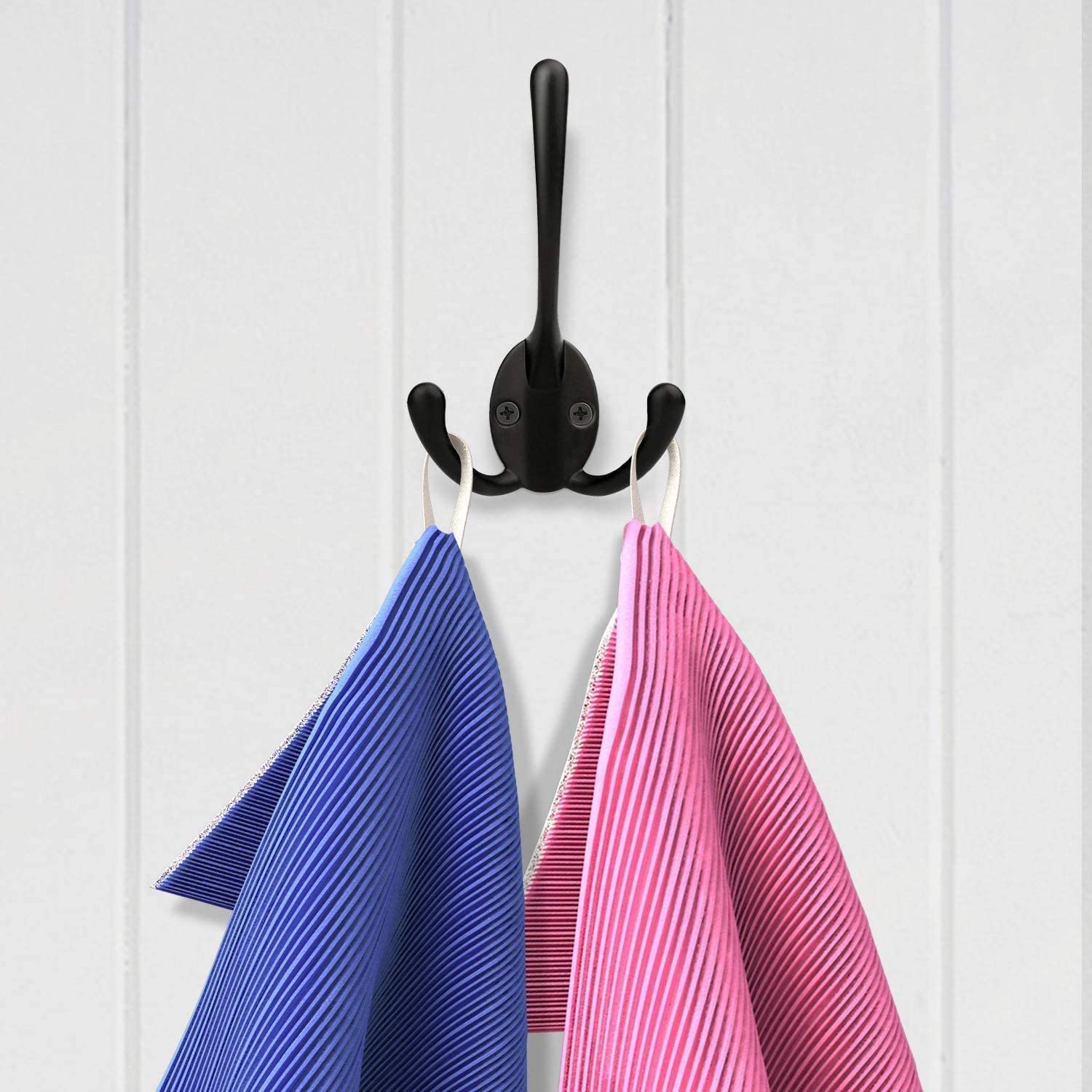 10 Stück Garderobenhaken Wandhaken, Kleiderhaken Wand, Garderobenhaken Vintage mit 40 Schrauben, Kleiderhaken Schwarz für Badezimmer Küche Schlafzimmer