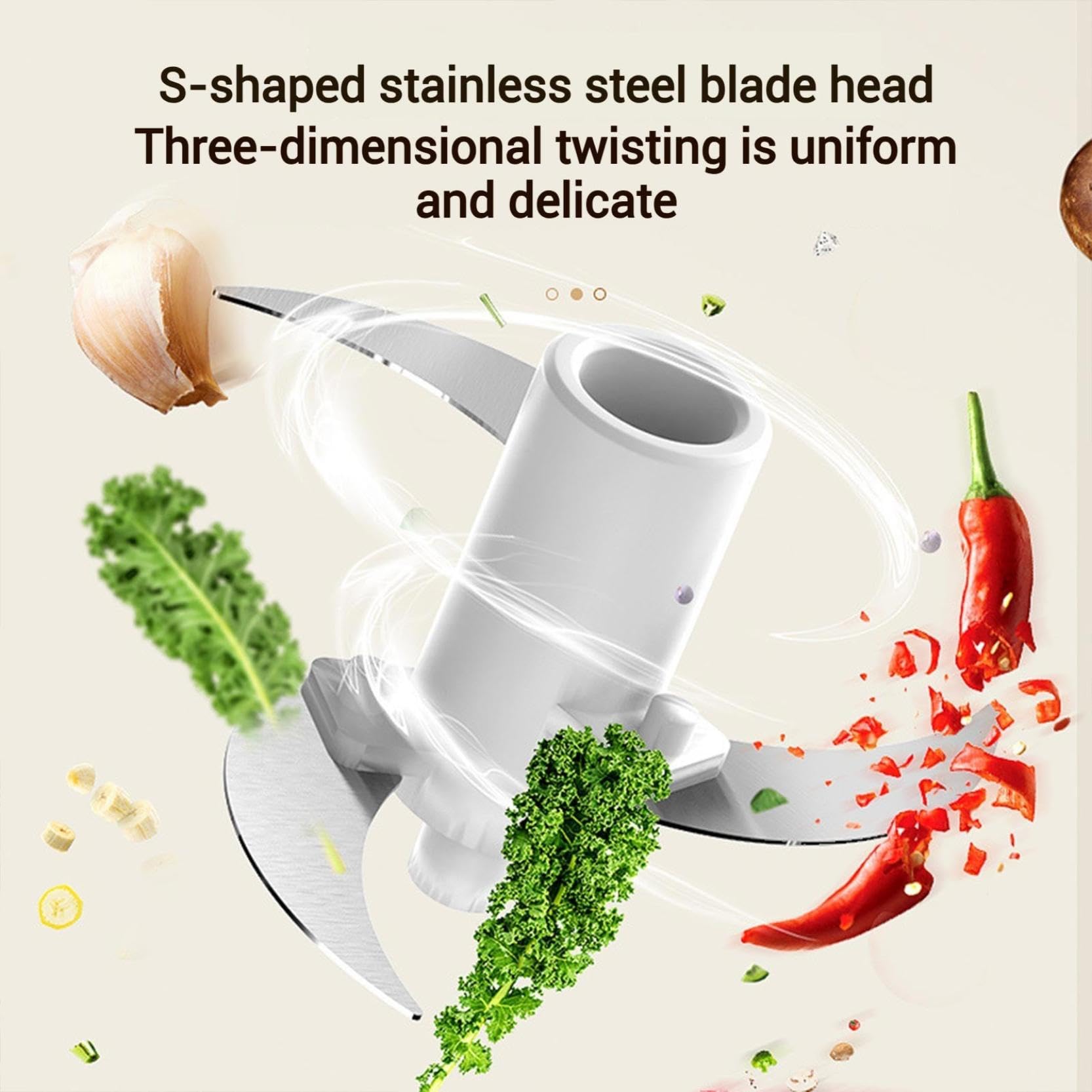 Mini robot da cucina, 350 ml, tritatutto elettrico con lama in acciaio inossidabile, ricaricabile tramite USB, per alimenti per bambini e uso familiare, elettrodomestico compatto da cucina