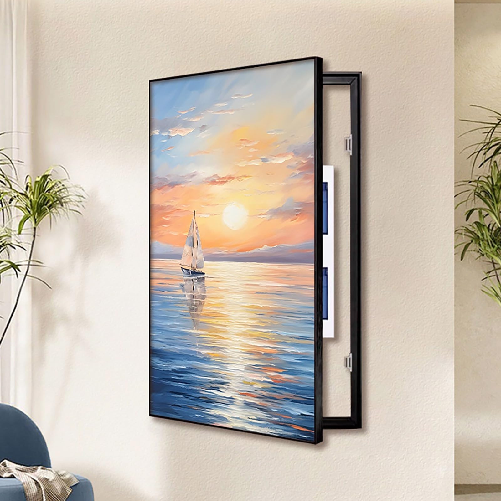 Aluminum Alloy Decorative Breaker Box Cover, 16 Patterns Available, Decorative Fuse Box Cabinet Cover for Household Office Corridor(N,80x160CM/31.5 * 63IN)