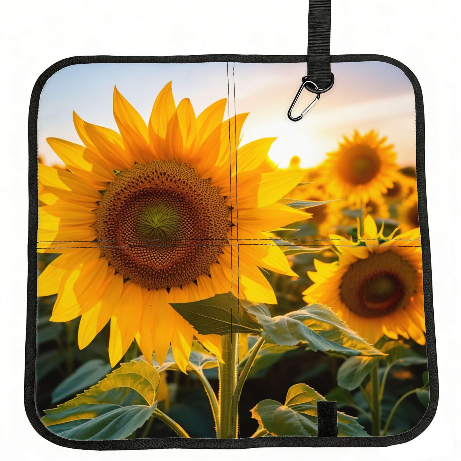 YGLHBDPBF Stylish Sunflowers Print Camping seat cushion,Foldable Sitting Pads,Save Backpack Space for Hiking