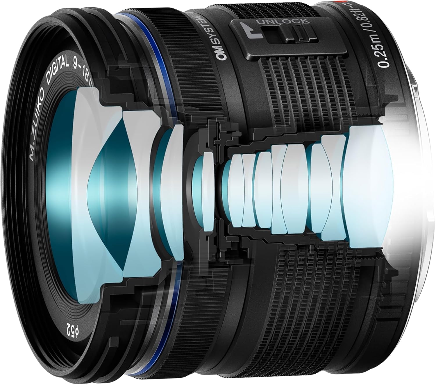 OM SYSTEM M.Zuiko Digital ED 9-18mm F4.0-5.6 II Weitwinkel-Zoom | Ultra-kompaktes MFT Objektiv für Reise & Architektur, 18-36mm KB-Äquivalent, leiser Autofokus, Metallbajonett, Schwarz