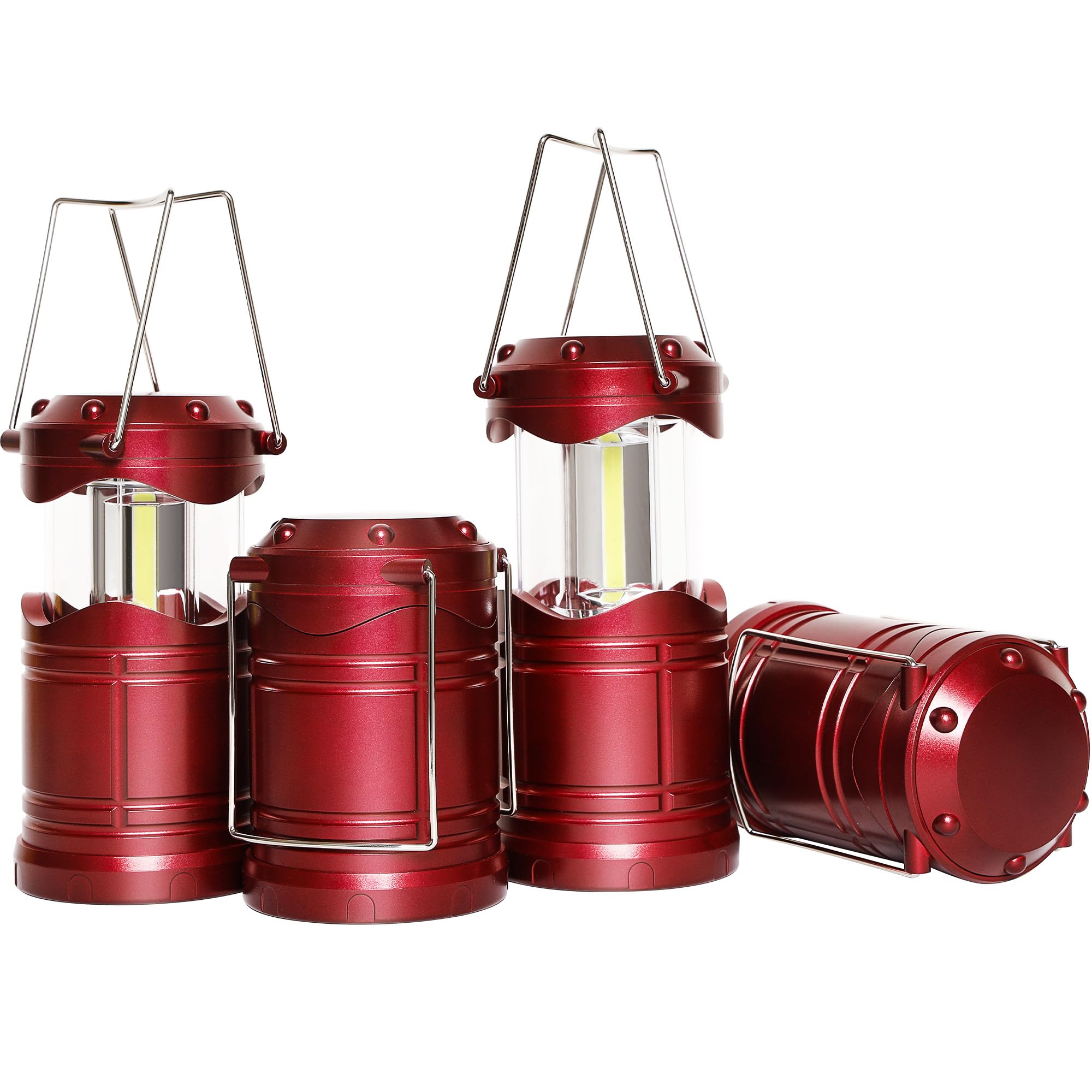 Lichamp LED Camping Lantern, 4 Pack Battery Powered Flashlight for Power Outages, Portable Collapsible Hanging Light Essential for Home, Outdoor, Emergency Lamp Survival Kit Gear for Hurricane,B4BD