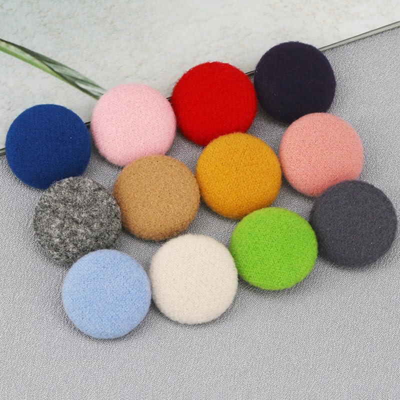 Botones de Terciopelo Rosa Claro de 15-38 mm, 60 Unidades, Recubiertos de Tela, para Trajes, Botones clásicos de Metal, Ideales para Chaquetas, Abrigos y Vaqueros.