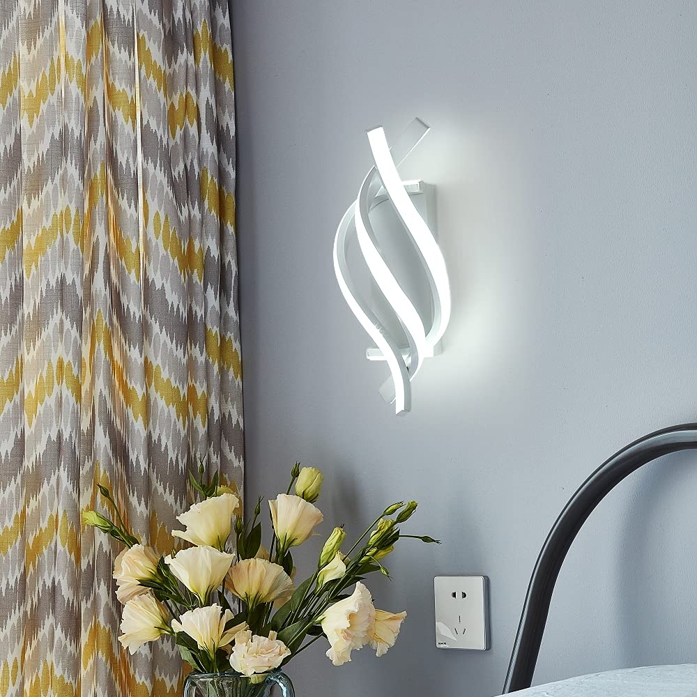 Comely Lampada da Parete LED, Bianco 22W Applique da Parete Interno Moderno, Lampada a Muro 2500LM per Camera da Letto Soggiorno Corridoio Sala da Pranzo, Luce Bianca Fredda 6500K