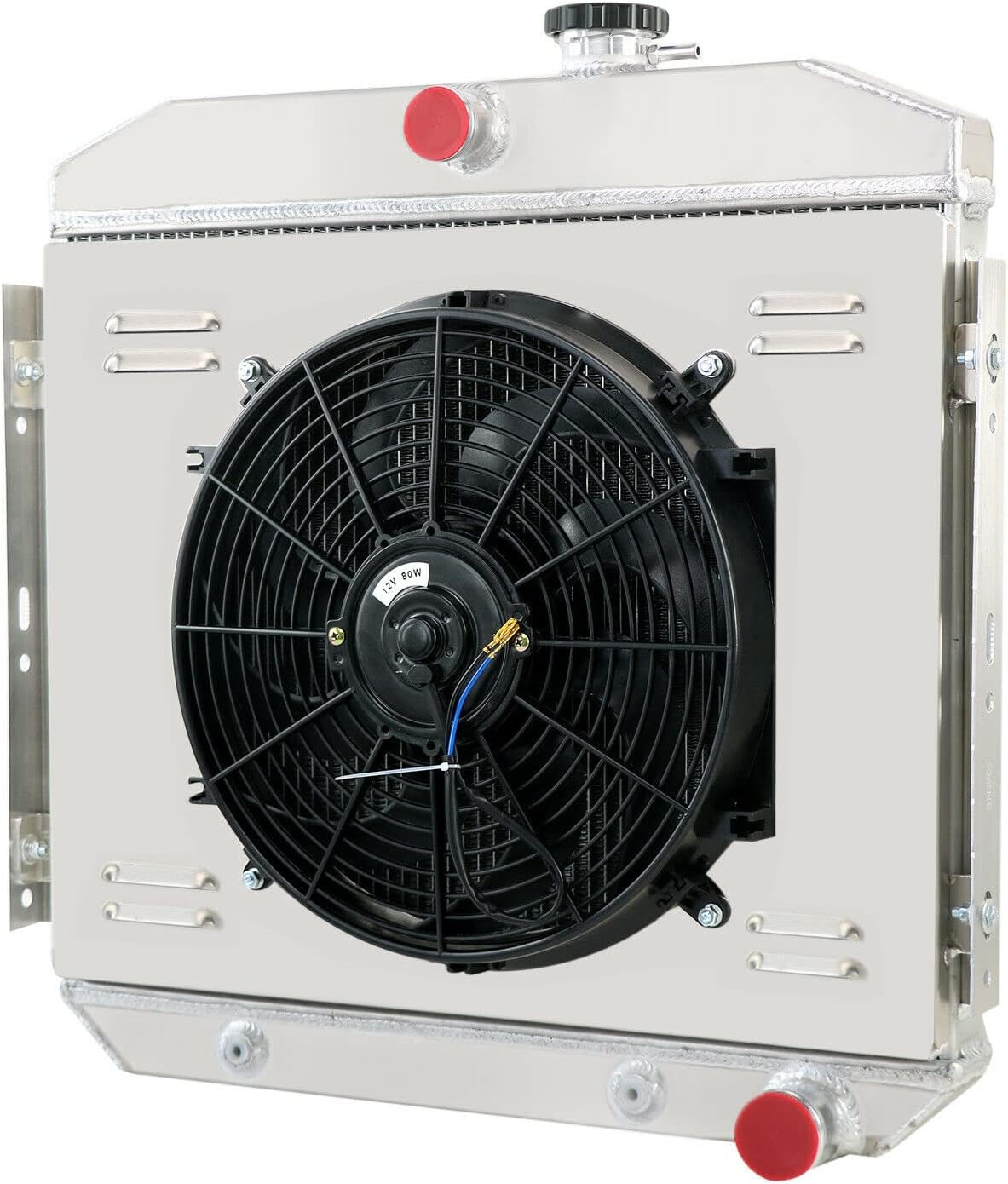 ALLOYWORKS 3 Row Core Aluminum Radiator+Shroud fan+Relay For 1955 1956 1957 Chevy Bel-air Del Ray L6/V8 Engines