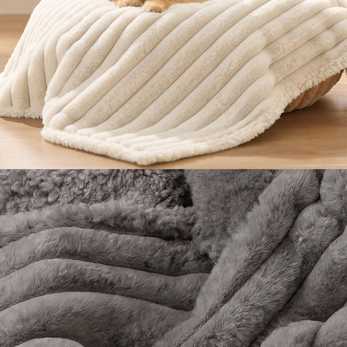 Couverture imperméable en polaire sherpa lavable pour animal de compagnie de taille moyenne et grande pour canapé, lit et protection de siège de voiture - Jeté en peluche douce pour chiot et chaton