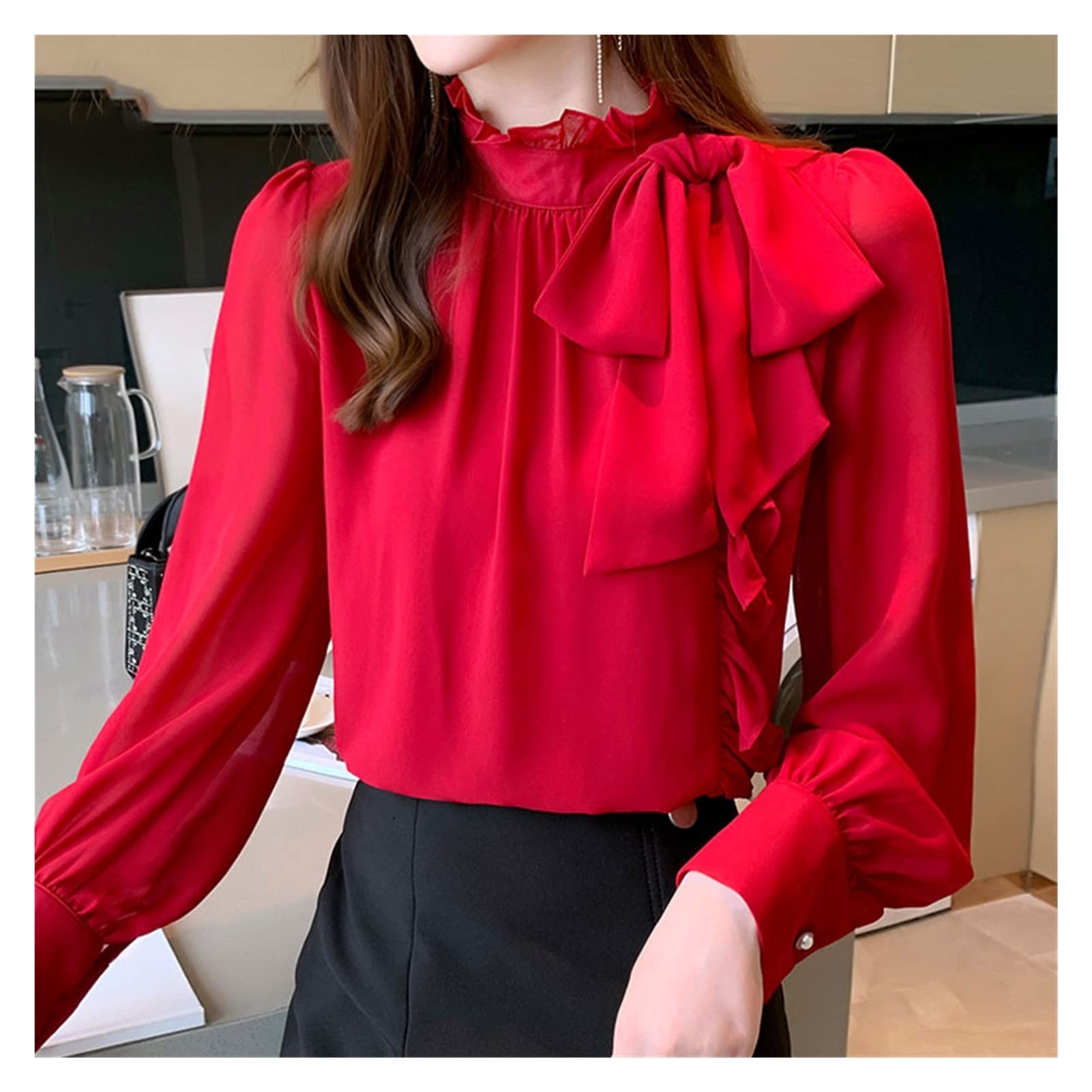 blusa roja mujer