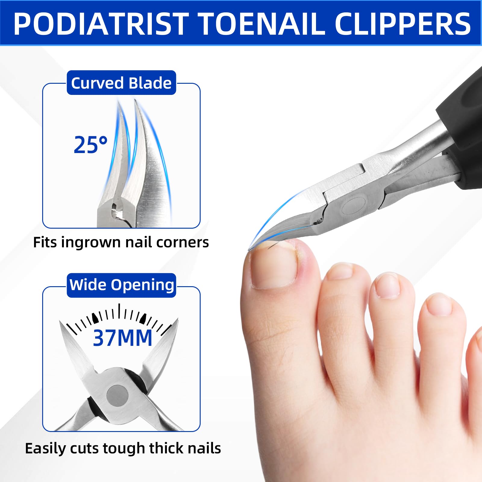 6PCS Nail Clipper Set with Stainless Steel Nail Care Tools