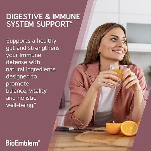 Miniatura 3 de BioEmblem Probióticos para mujeres y hombres  55 mil millones de UFC  11 cepas con prebióticos y postbióticos  Alcachofa de Jerusalén e inulina