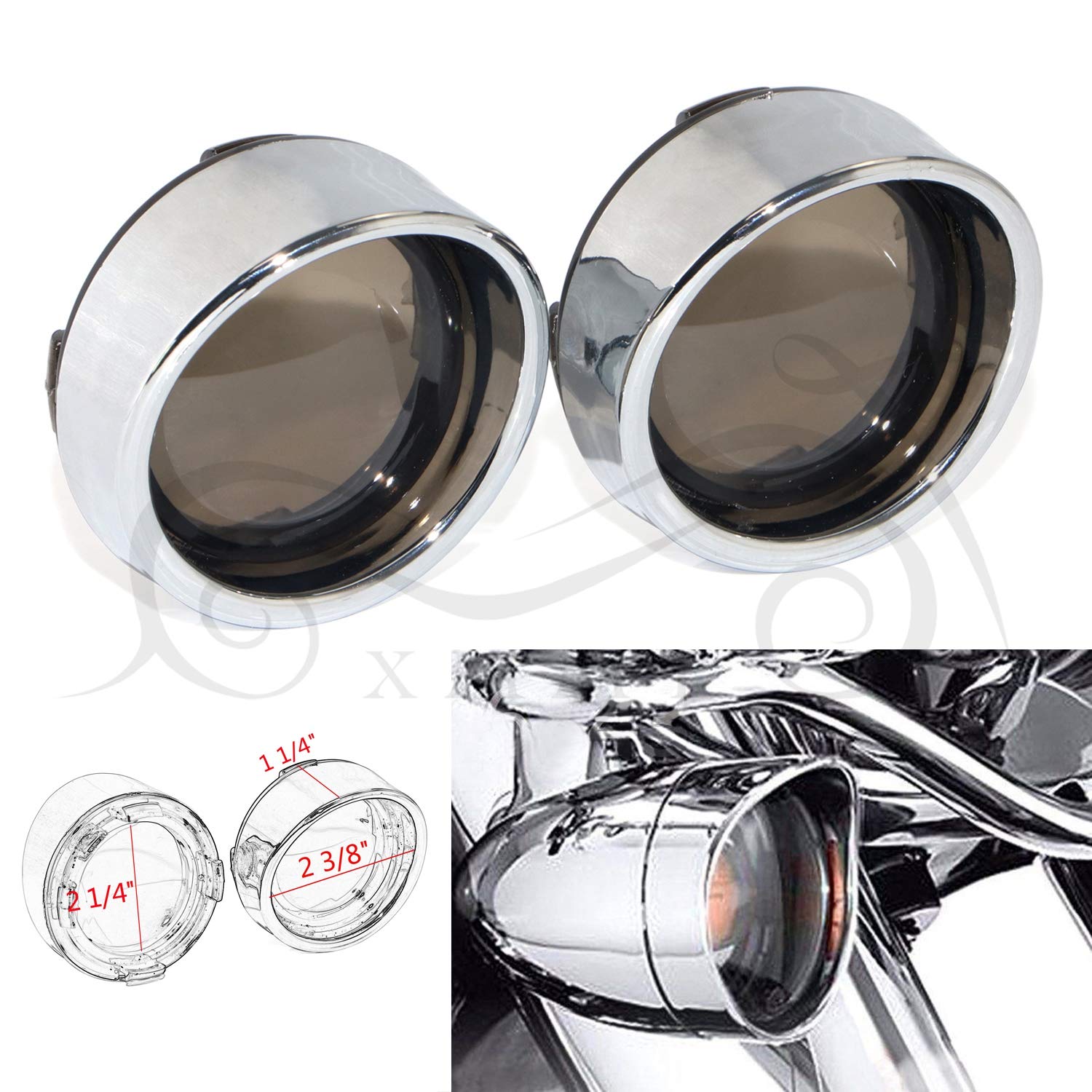 Indicatori Direzione Moto Harley Sportster - 4 Luci Affumicate Con Lampadine Ambra Per XL XR 2002+ - Foto 11