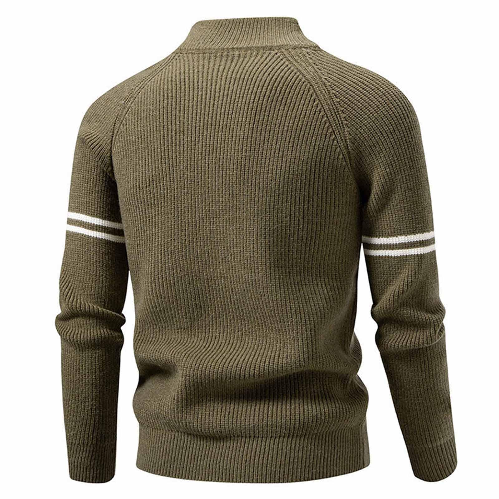 Generisch Jersey de negocios para hombre, con media cremallera, cuello alto, sin capucha, corte ajustado, cuello de tortuga, cuello medio, cuello alto