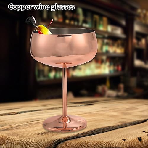 Miniatura 2 de Copas de champán, vasos de Martini de oro rosa, copas clásicas Coupé con tallo largo, copas de vino para sostener Manhattans, Martinis y Margaritas,