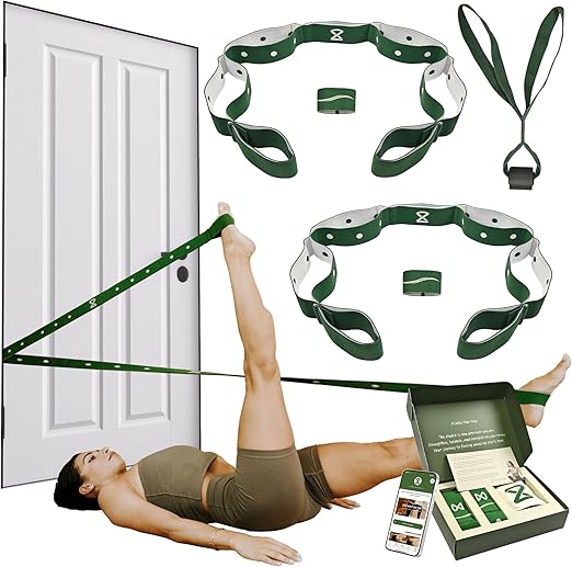 Two8 Bands Pilates in a Box: Stretch Straps with Loops with Door Anchor for Yoga, Pilates Straps – Stretching Strap with Loops, Yoga Straps for Stretching, Stretch Out Straps for Physical Therapy