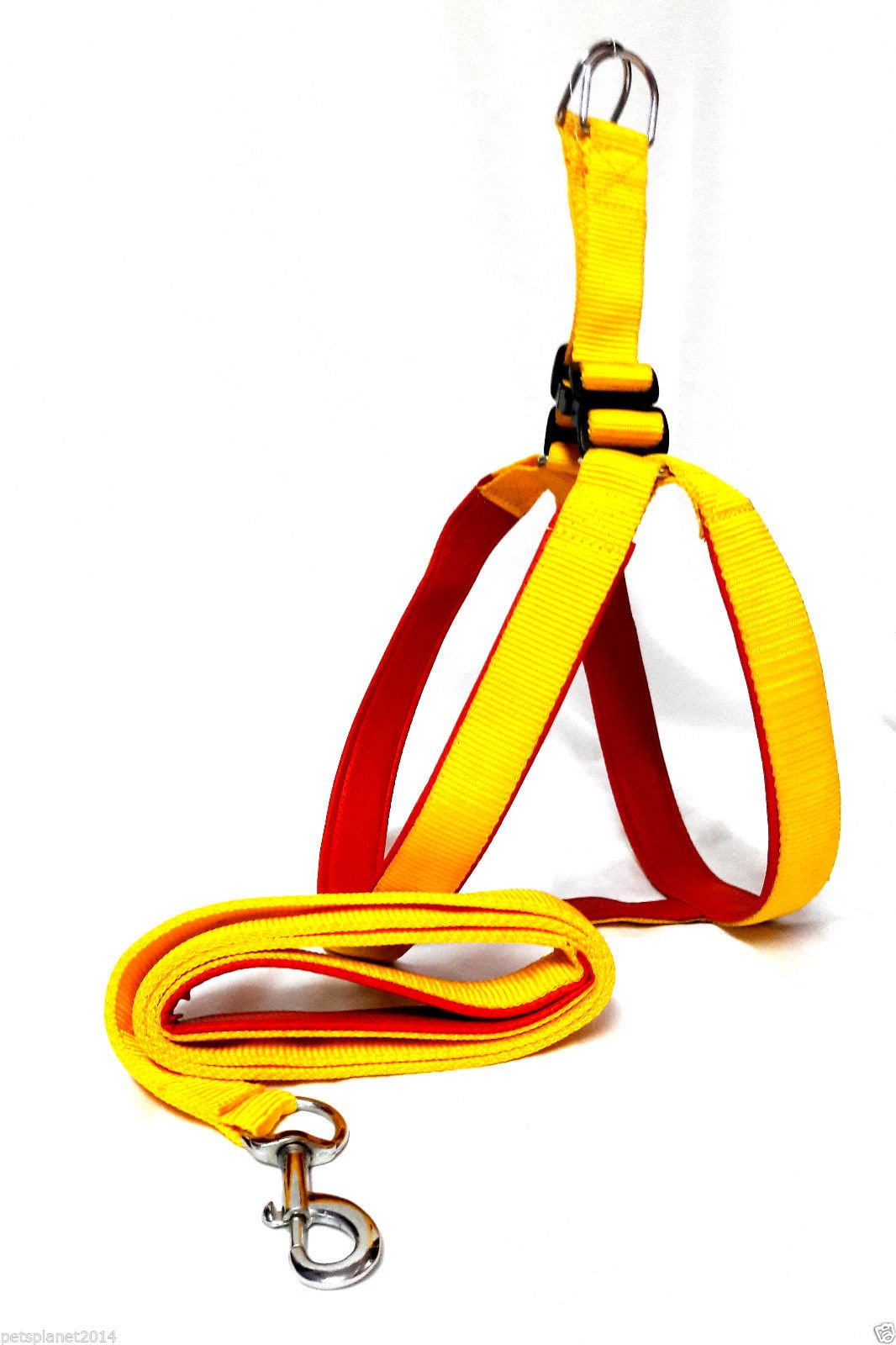 Petsplanet Yellow Nylon Dog Harness with Soft Red Padding 1.25 inch Large Size (B01KCMBXI8) Amazon Price History, Amazon Price Tracker