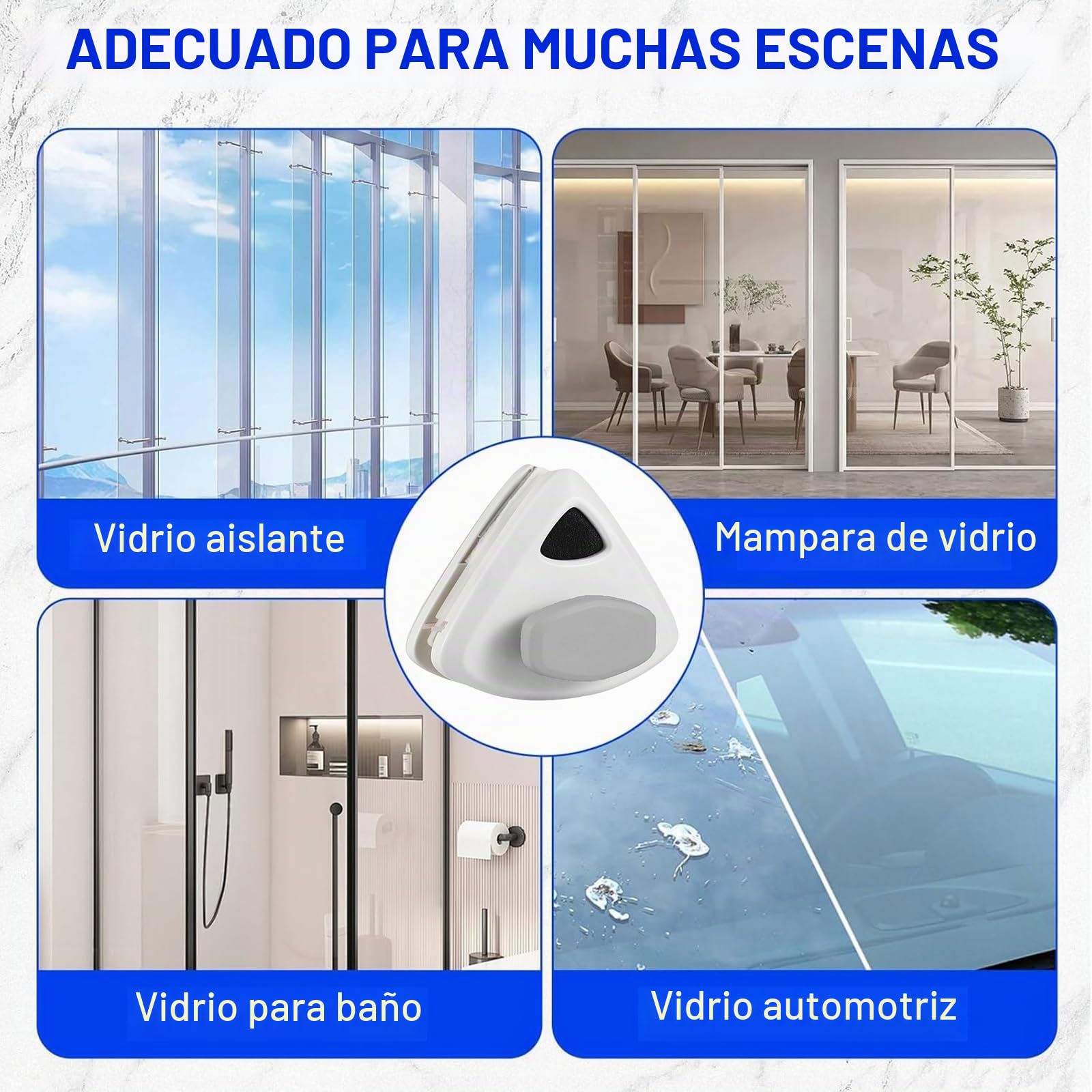 Limpiador Magnetico Para Cristales Doble Acristalamiento 15-24mm, Limpia Ventanas De Doble Cara, Ligero Y Portátil, Ventanas Gran Altura,Balcón,Oficina Limpiacristales Profesional