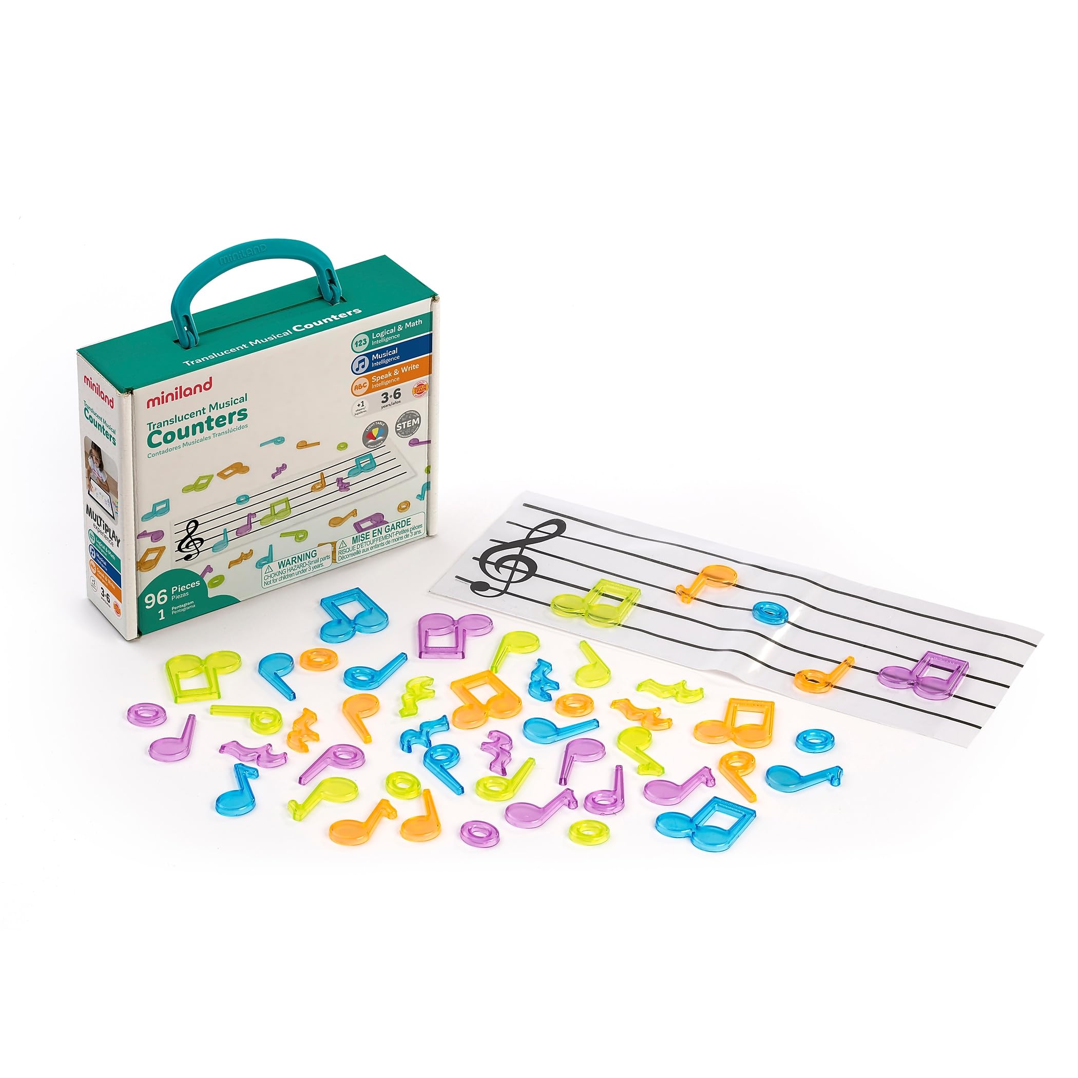 Miniland Translucent Music Counters for Light Tables Color (97901)