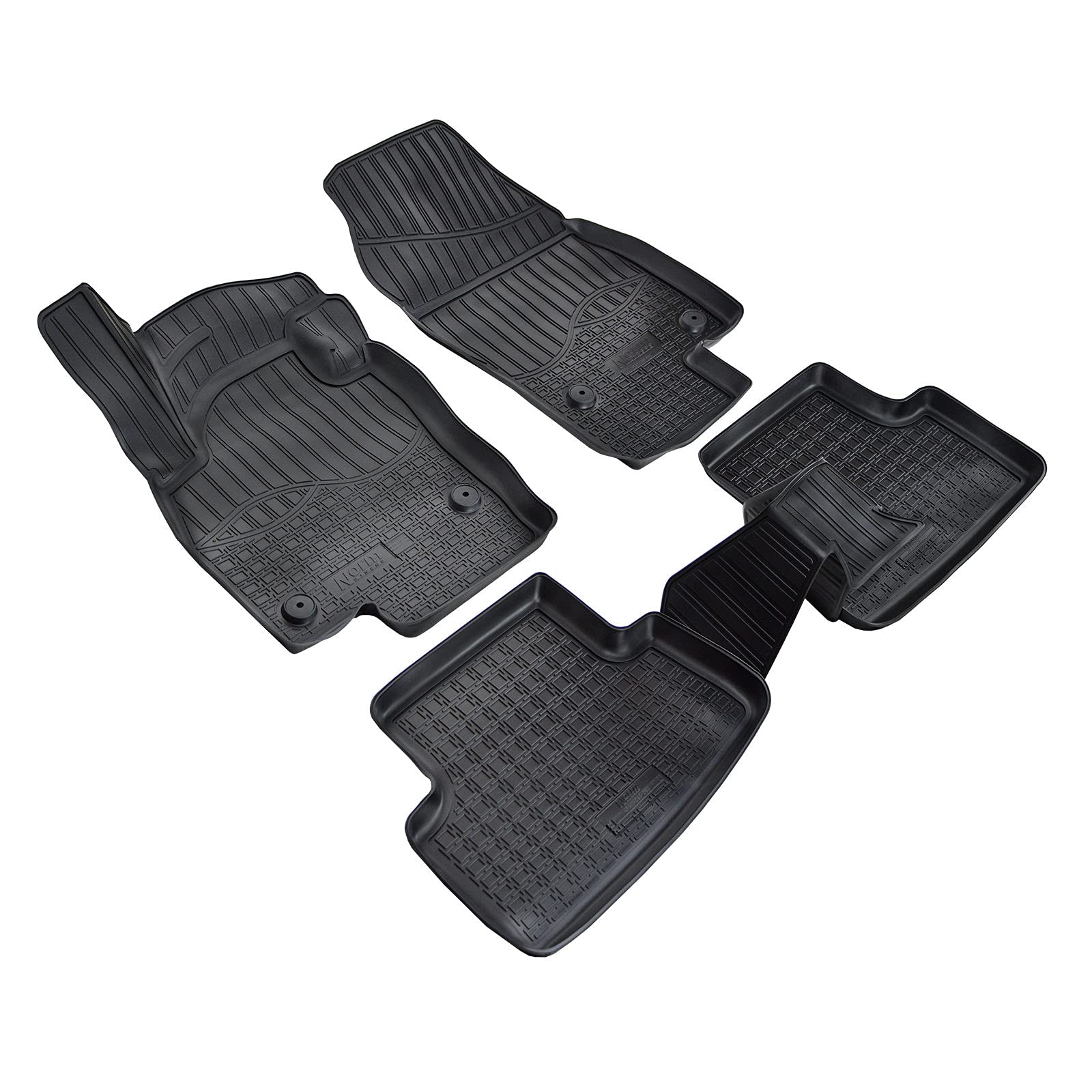 ELMASLINE Set di tappetini in gomma 3D per VW T-Cross 2018-2025 | bordo alto | accessori | tappetini