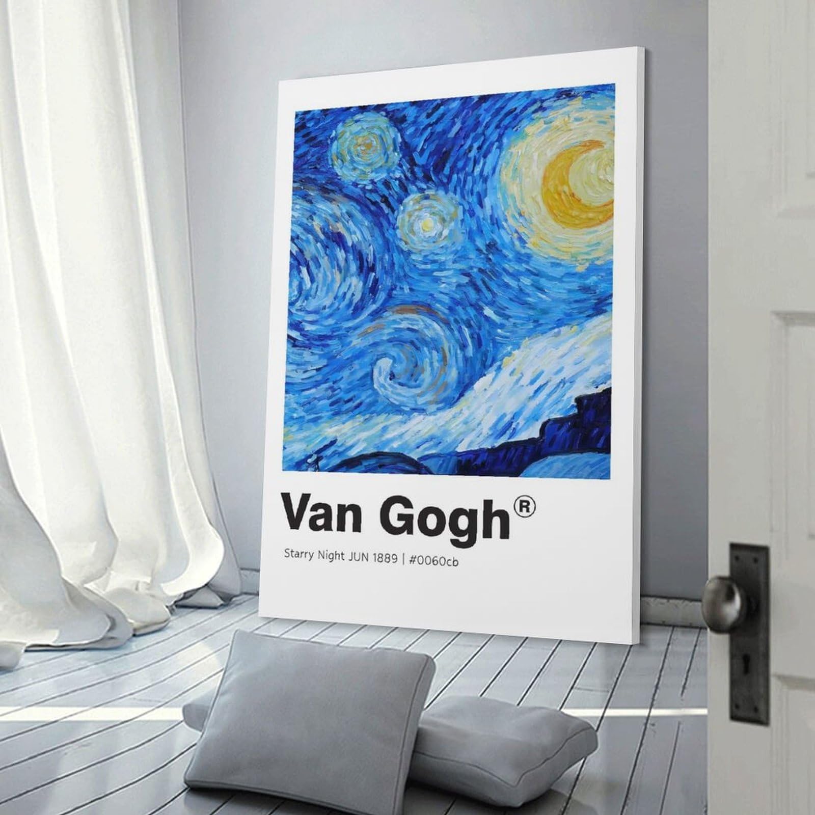 Junmoney Starry Night Wall Decor Canvas Print, 24x36inch(60x90cm), for Wall Displays, Bedrooms Or Room Updates, Wall Decor Suited to Curated Displays