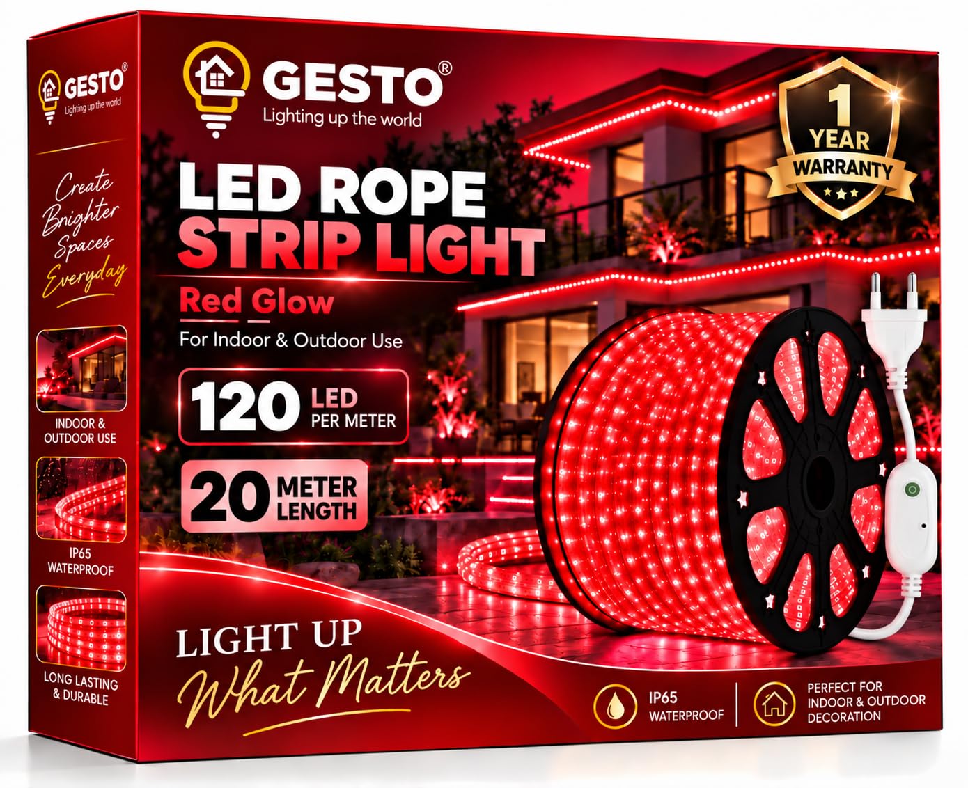 Gesto RGB LED Strip Lights - 15m Multicolor, 8 Modes -16