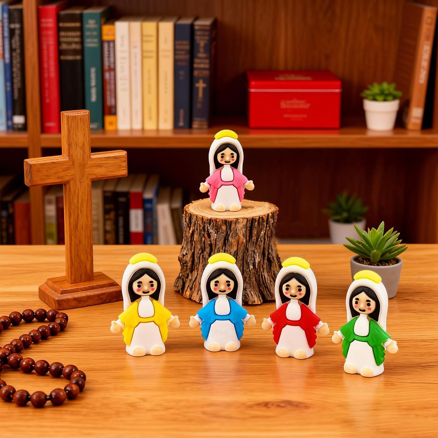 120 Pack Little Virgin Mary Figurines, Mini Virgin Mary Dolls Bulk — Easter Egg Stuffers, Sunday School & Baptism Party Favors, Multicolor Religious Gifts - Image 3