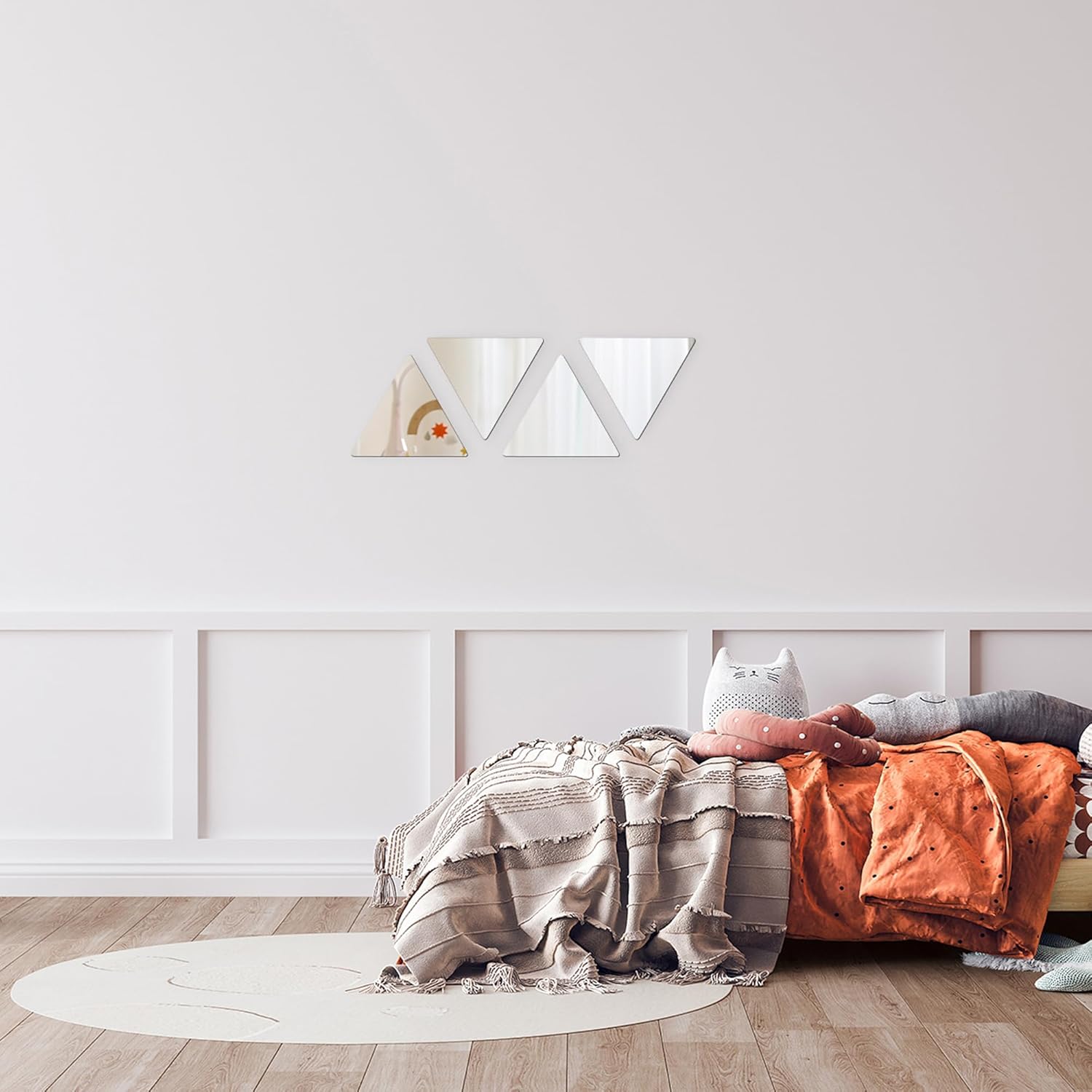 EVIDECO French Home Goods Small Decorative Wall Self Adhesive Shaped Mirrors - Set of 4