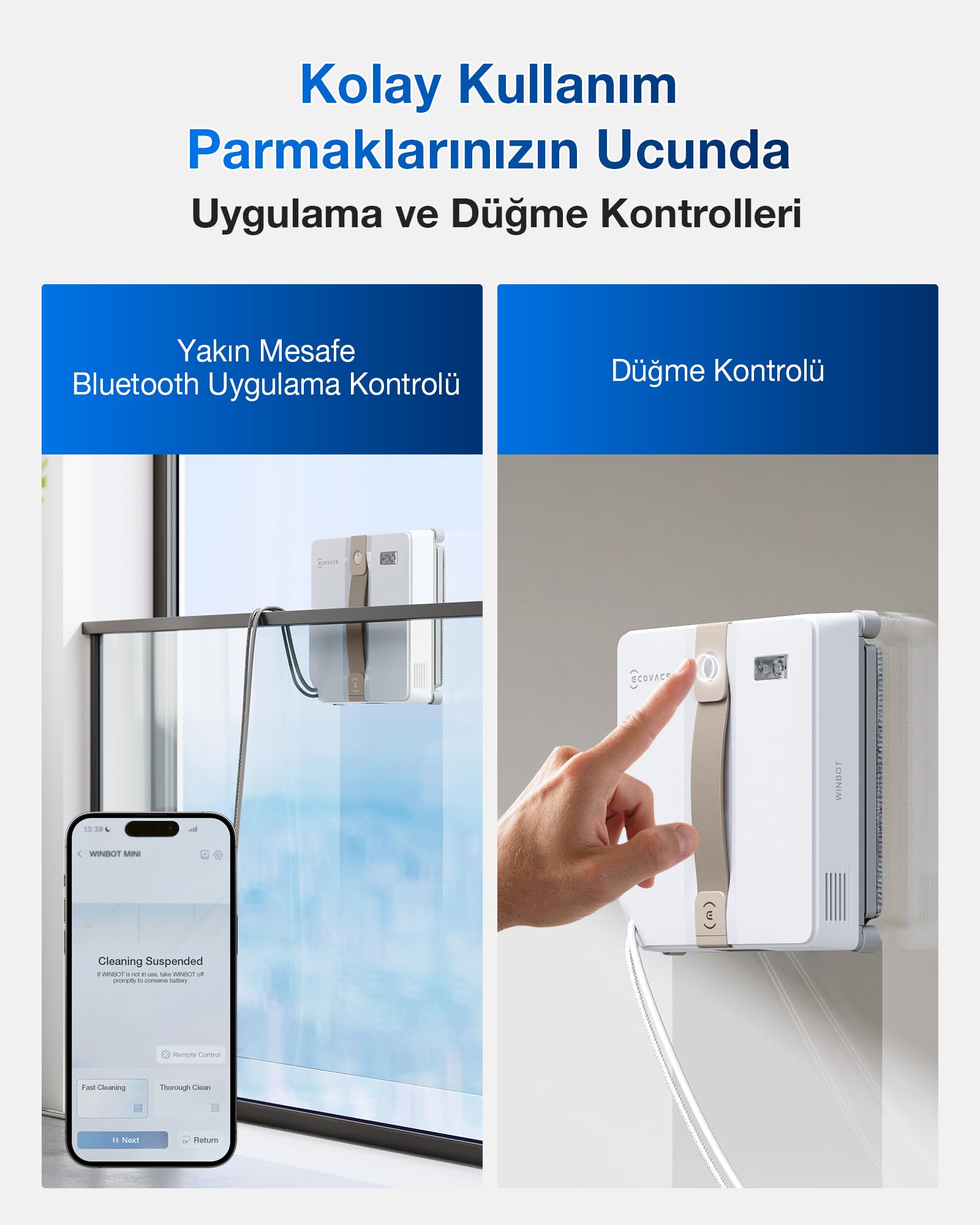 ECOVACS WINBOT MINI Slim Robot Window Cleaner, Compact, Powerful