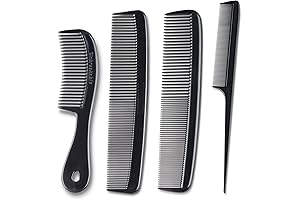 Mars Wellness 4-Piece Professional Black Combs: Salon-Quality Styling at Your Fingertips