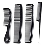 MARS Wellness 4 Piece Professional Comb Set Black BULK 20 Pack - USA MADE - Fine Pro Tail, Dresser Hair Comb Styling Comb - for Men Women - Parting Teasing and Styling