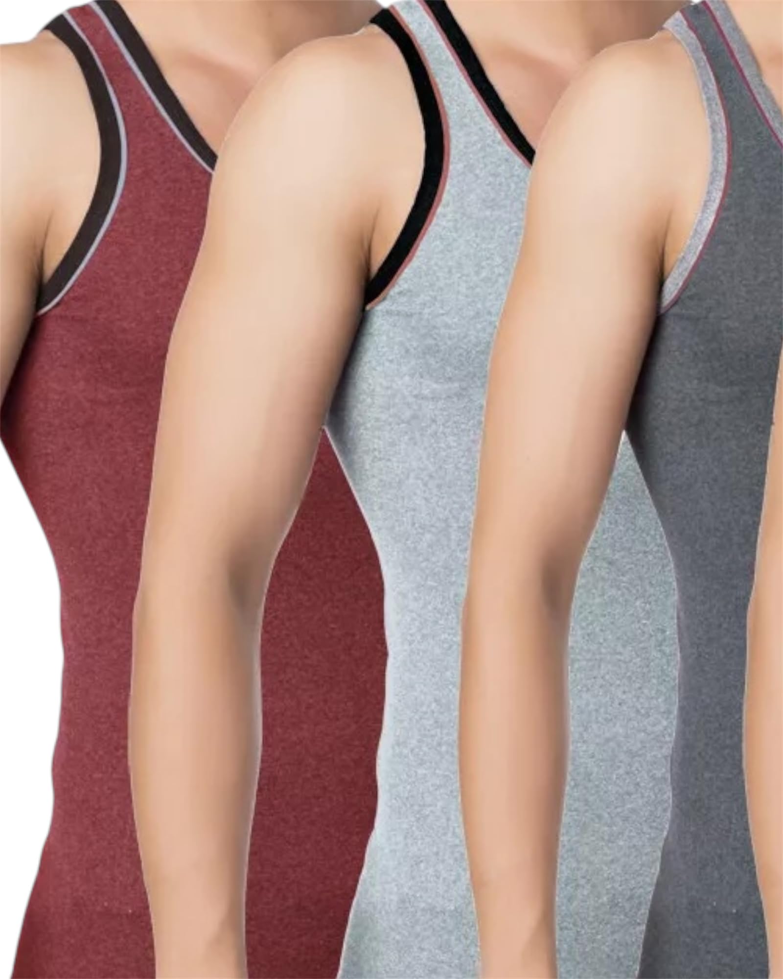 Unterhemd Herren (4er-5er Pack) –Tank-Top Achselshirt Baumwolle Feinripp–Männer Unterwäsche,Mehrfarbig Melange,Grau,Blau,Weiß,Schwarz M-3XL