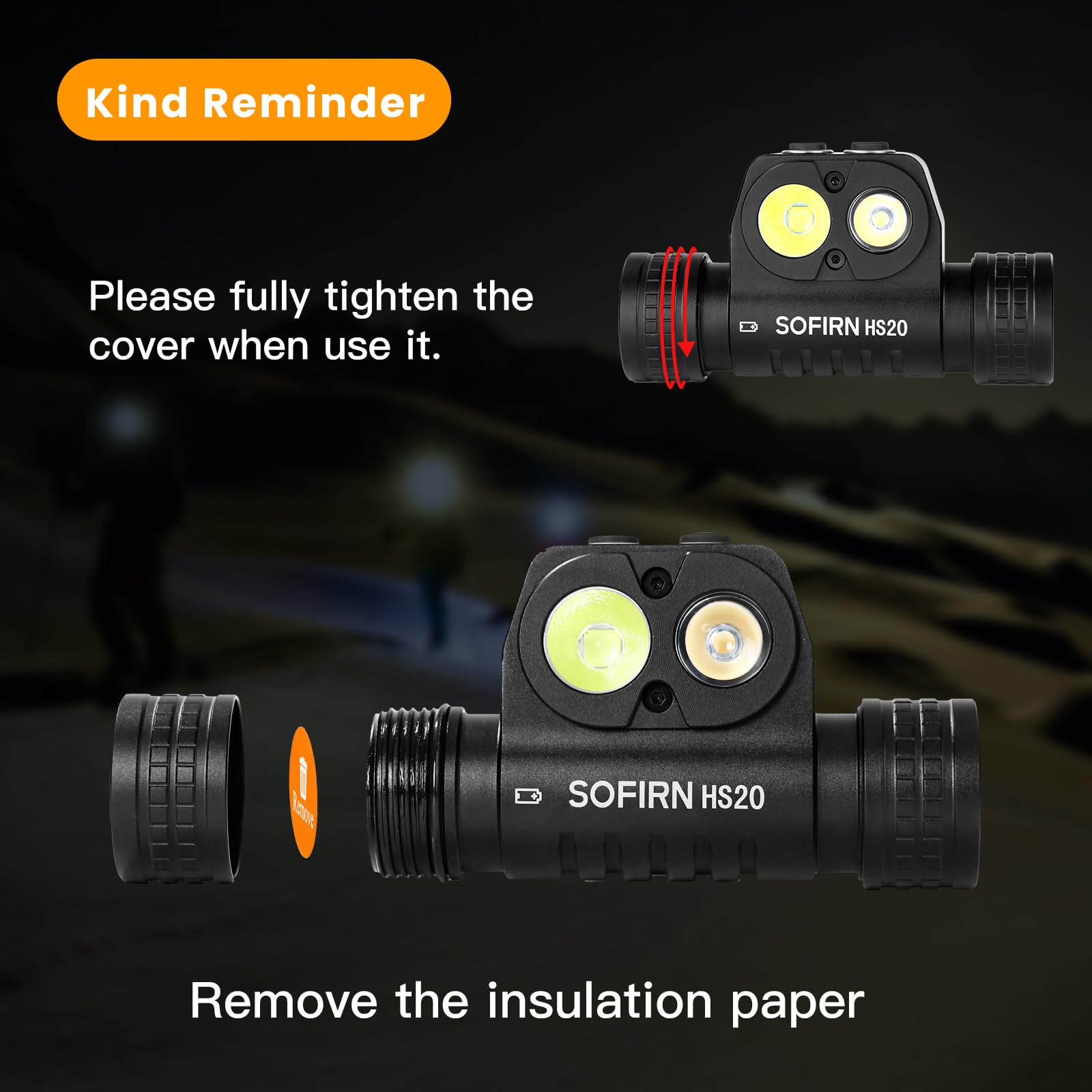 Sofirn HS20 LED Stirnlampe Wiederaufladbar, 2700 Hohe Lumen Scheinwerfer, Super Hell Stirnlampe mit Flutlicht und Strahler, USB C Ladeanschluss für Hard Hat, Wandern, Camping, Notfall