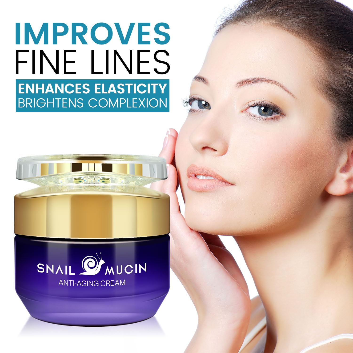 Snail Anti Wrinkle Face Moisturizer with Hyaluronic Acid, 95% Snail Secretion Filtrate Anti Aging Cream for Skin Repair & Tighten, Repair Damage, Promote Regeneration, Deep Hydration Locked, 1.76oz - Image 5