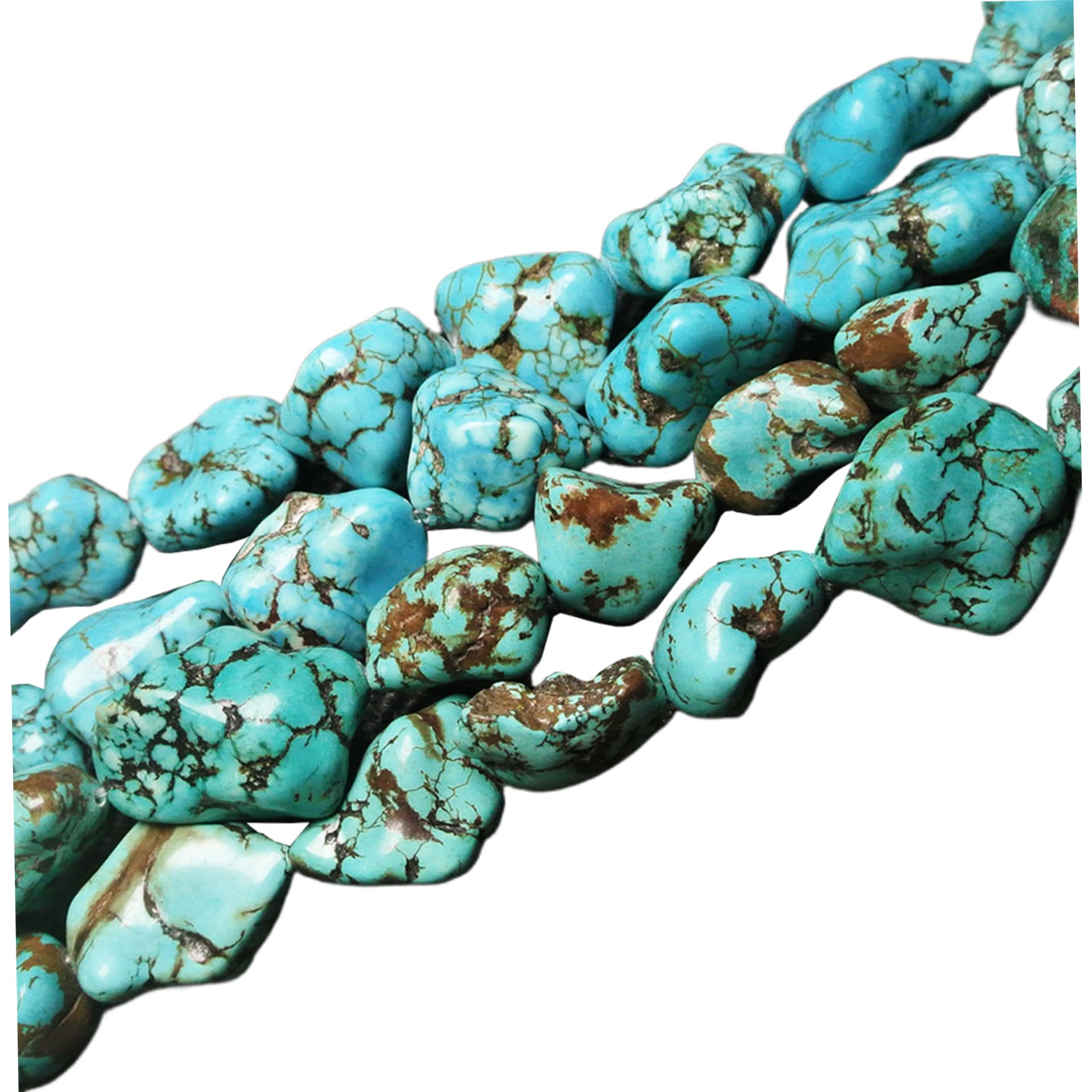 Perles turquoise irrégulières de 0,8-1,2 pouces pour création bijoux