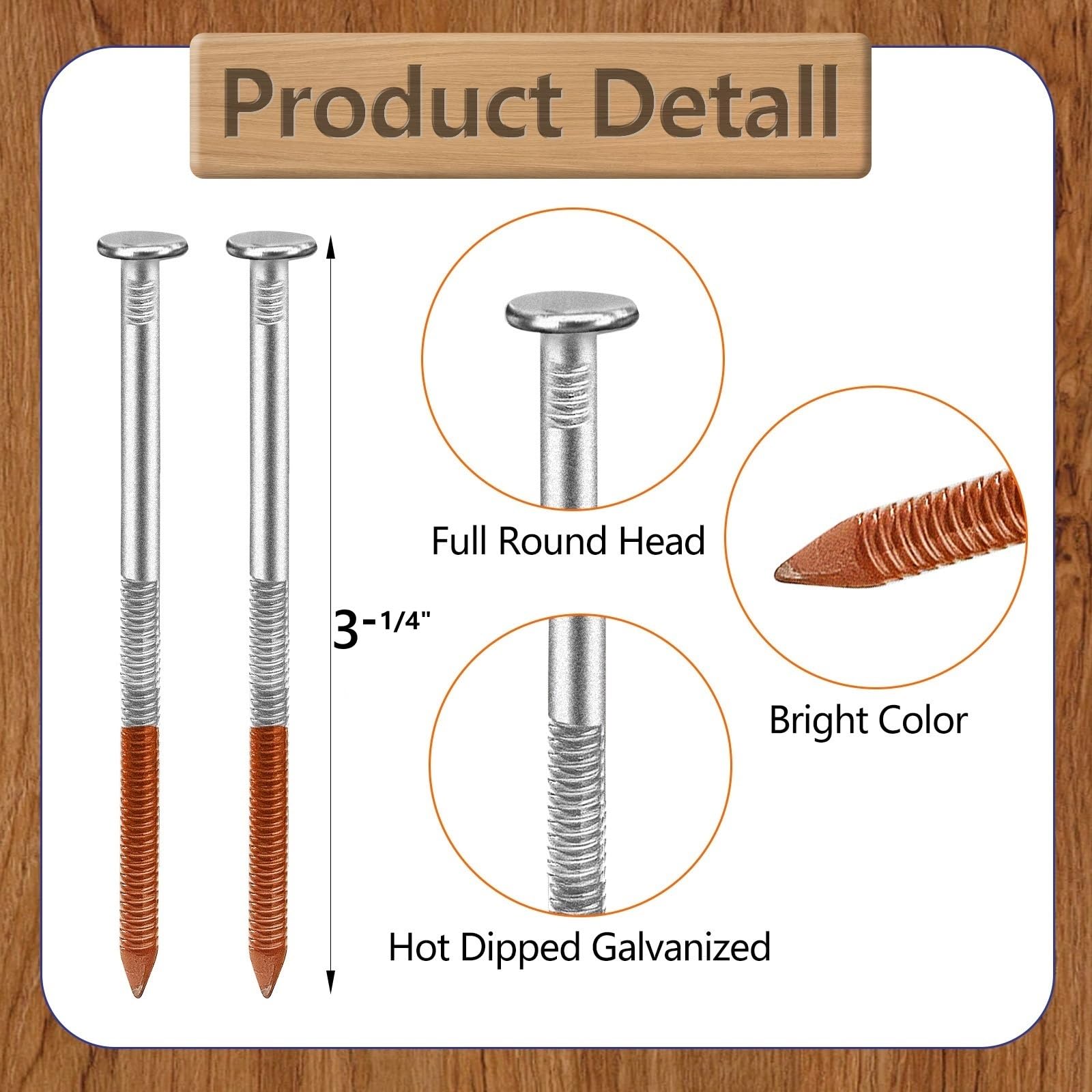 Framing Nails - 500 3-1/2" HDG Ring Shank -3