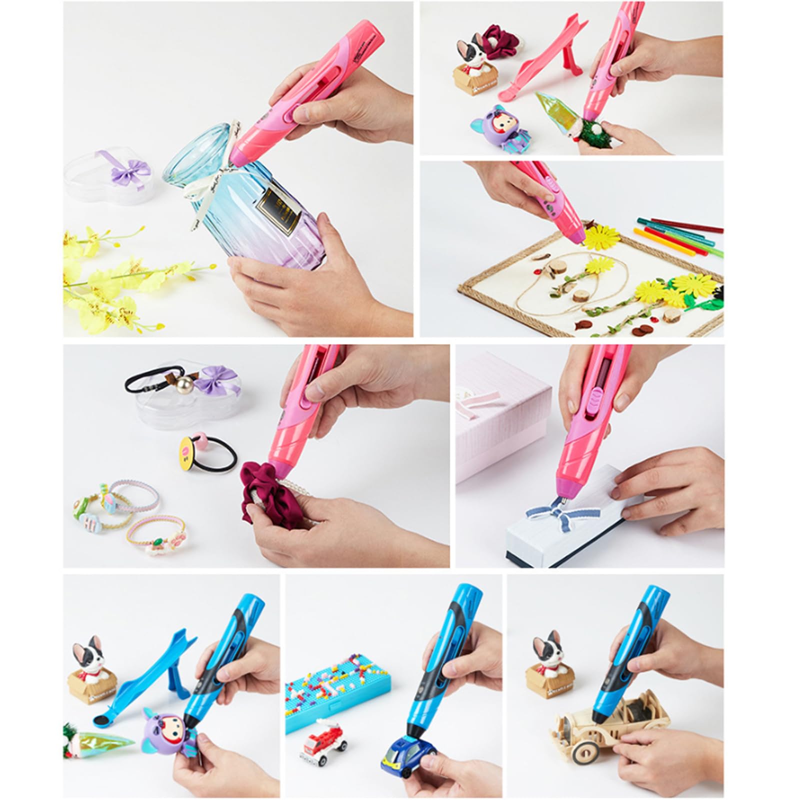 Pistola Per Colla A Forma Di Penna Senza Fili, Mini Pistola Per Colla A Caldo Da 1500 Mah Per Lavori Creativi, Tempo Di Ricarica: 1 Ora, Tempo Di Esecuzione: 20-30 Minuti, Con Supporto, Per