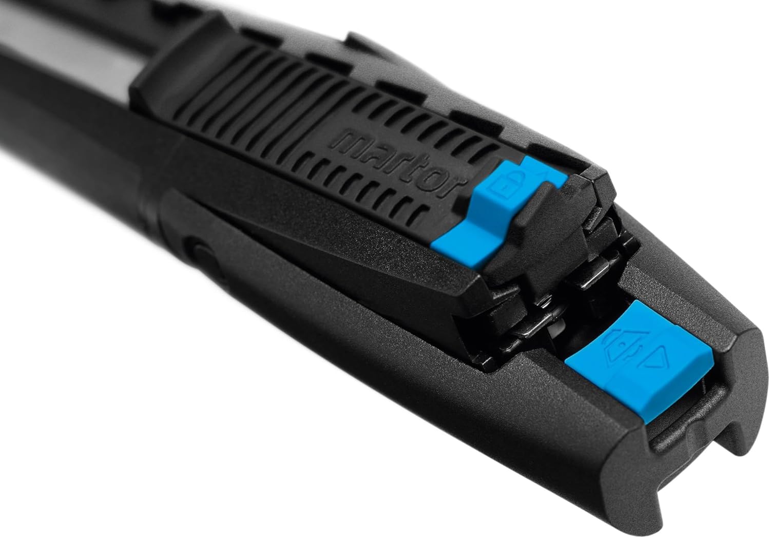 Rear view of SECUBASE 383 showing blade slider and lock