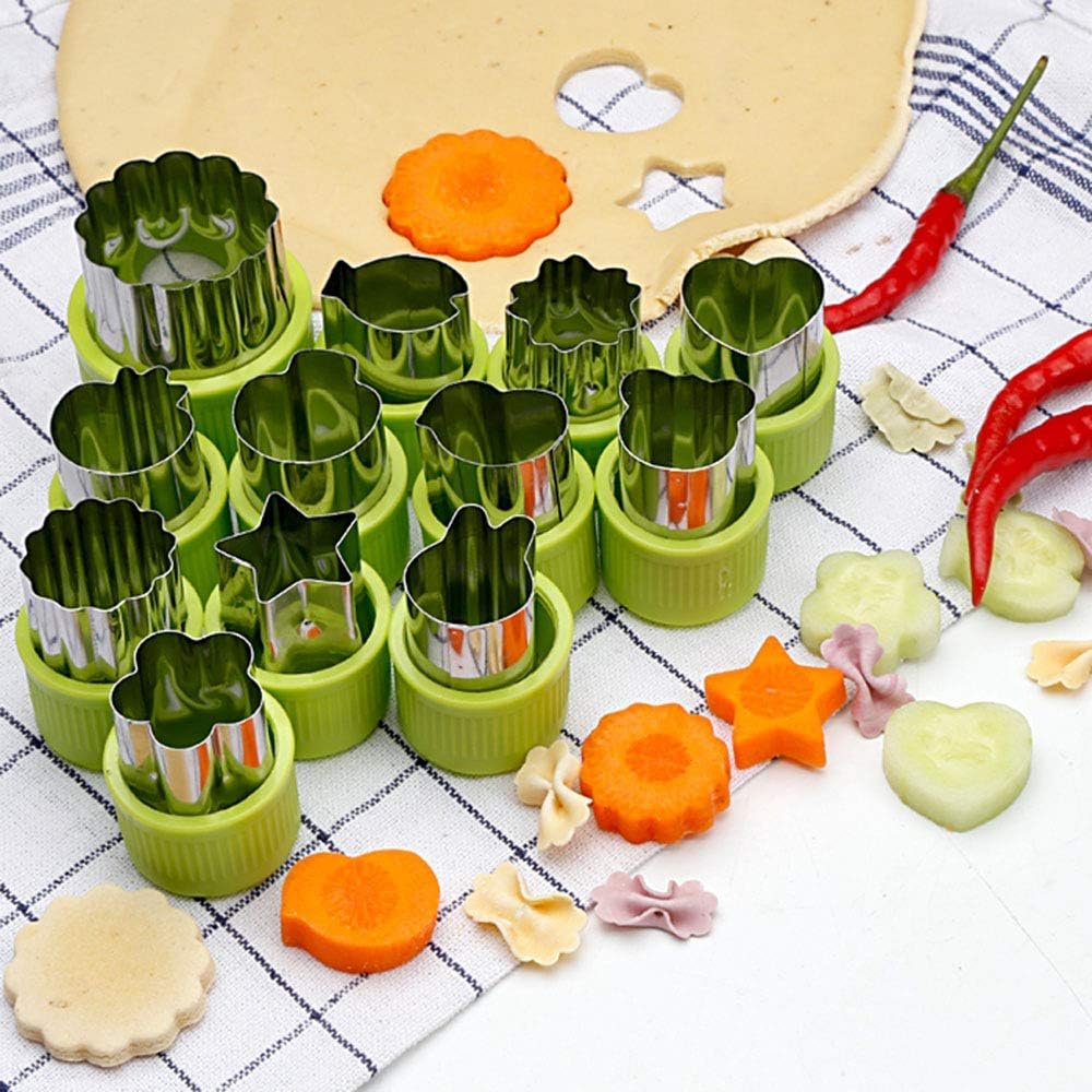 Savoryhive 12 PCS Cookie Cutters Stainless Steel Vegetable Fruit Biscuit Cutters Shapes Sets Mold Pattern, for Kid Baking Cooking Food Decoration 2