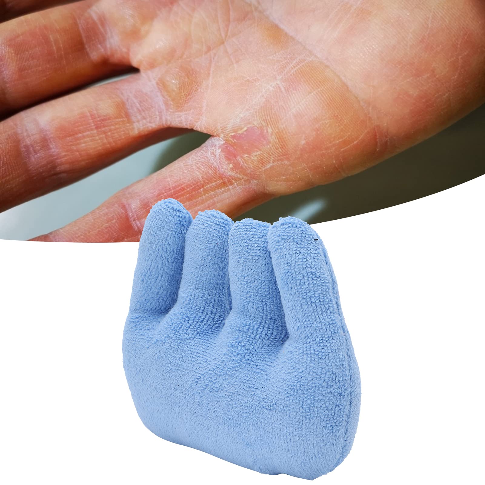 Fyearfly Coussin De Contracture des Doigts, Coussin De Contracture de la Main, Poignées De Paume, Dispositif D'entraînement De Rééducation de doigts, Séparateur De Doigts Pour L'entraînement (bleu)