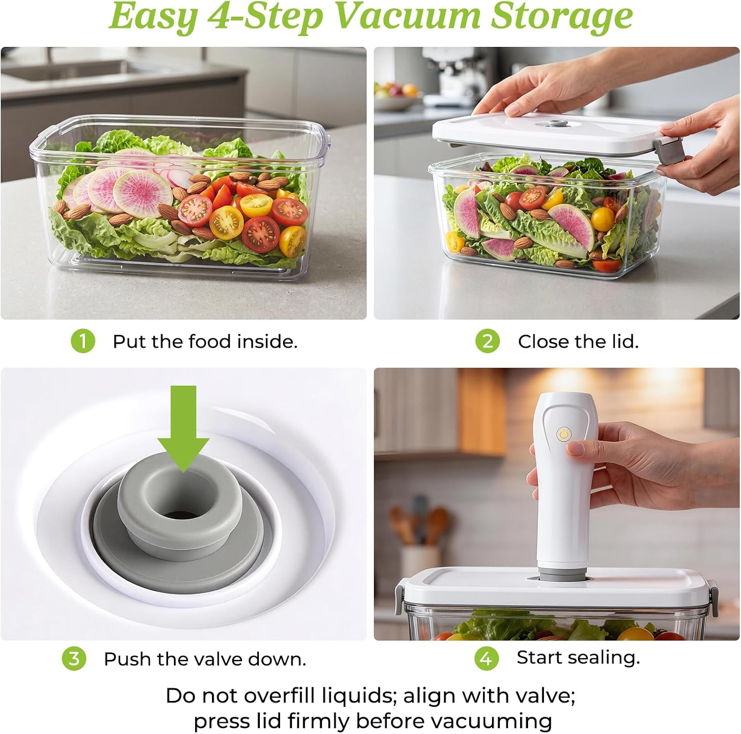 URPOWER Compact Vacuum Sealer Set, Handheld Vacuum Pump & Containers | 2 Vacuum Containers (34 fl oz & 68 fl oz) & Portable Vacuum Sealer Machine for Food Storage, Meal Prep, Travel & Kitchen Use