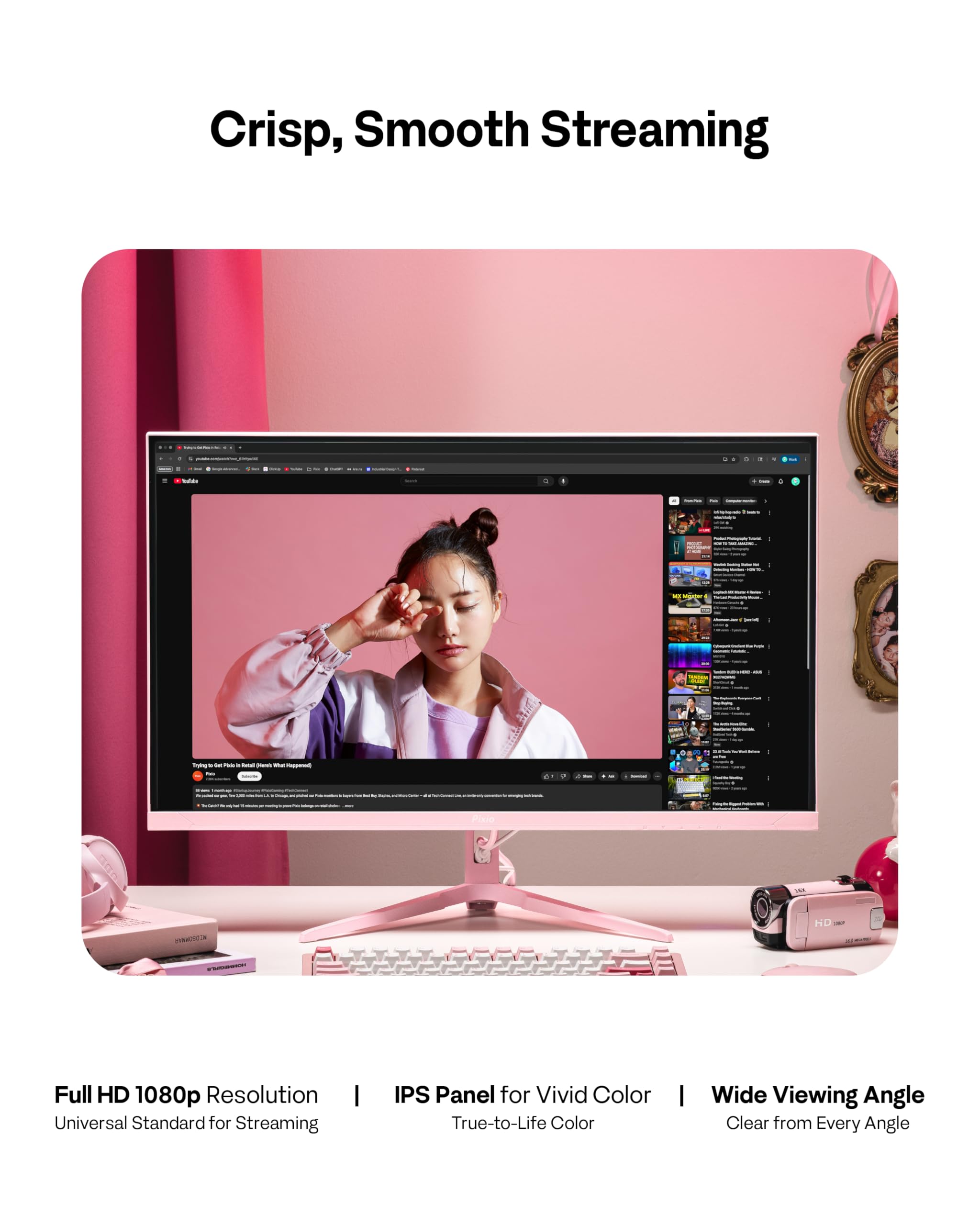 Pixio ピンク モニター 本体 PX246ピンク Amazon.com: Pixio PX246 Wave Pink 24 inch 120Hz Refresh Rate FHD