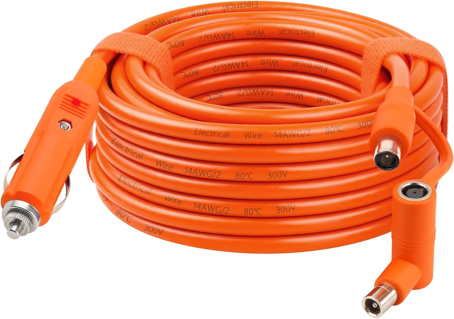 XRDS -RF 12V/24V DC Power Extension Cable with Cigarette Lighter Plug 15FT – Heavy Duty 14AWG Cable with DC7909 Plug & DC8020 Adapter for Power Stations, Trucks, RVs, Fridges