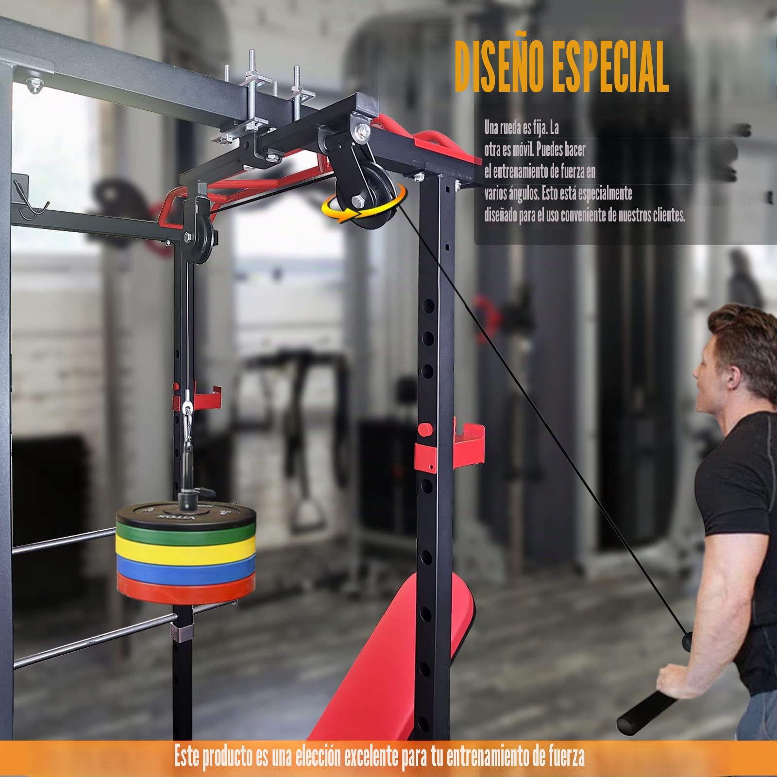 Dispositivo de tracción para Power Rack, máquina desplegable LAT, Sistema de Doble polea para Cables y Pesas para Gimnasio en casa, Entrenamiento de Fuerza, Racks de Potencia