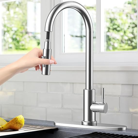 NIKYJM Stainless Steel Kitchen Faucet with Pull-Out Spray Review