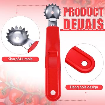 LemonRoad 4 Pcs Tomato Corer Tool Strawberry Huller Stem Remover Stainless Steel Tomato Strawberry Top Remover Practical Kitchen Corer Tool Fruit and Vegetable Baller Dessert Preparation Salad Making
